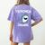 Teacher Shark Teaching Back To School Kindergarten Women's Comfort Colors T-Shirt Back Print Violet