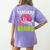 Teachers Love Brains Skeleton Halloween Teacher Funny Women's Comfort Colors T-Shirt Back Print Violet