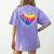 Teaching Is a Work Of Heart Tie Dye Hippie For Teacher For Men Women Girls Kids Women's Comfort Colors T-Shirt Back Print Violet