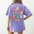 Team TK Teacher Christmas Groovy Smile Face Girl Boy Kid TK Women's Comfort Colors T-Shirt Back Print Violet
