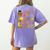Thankful For My 4th Grade Turkey Thanksgiving Turkey Teacher Women's Comfort Colors T-Shirt Back Print Violet