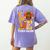 Thanksgiving Love Third Grade Teacher Turkey Autumn Fall Men Women Girls Kids Women's Comfort Colors T-Shirt Back Print Violet