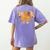 Thanksgiving Teacher Pencil Bow One Thankful Teacher Fall Women's Comfort Colors T-Shirt Back Print Violet