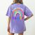 Tiny Human Tamer Watercolor Rainbow Daycare Teacher Women's Comfort Colors T-Shirt Back Print Violet Tiny Human Tamer Watercolor Rainbow Daycare Teacher Women's Comfort Colors T-Shirt Back Print Violet