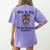 This Is My Tired Teacher Costume Skull Halloween Messy Bun Women's Comfort Colors T-Shirt Back Print Violet