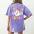 Trick Or Teach Groovy Halloween Teachers Women's Comfort Colors T-Shirt Back Print Violet