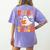 Trick Or Teach Halloween Shirt For Teacher Kids Floral Ghost Women's Comfort Colors T-Shirt Back Print Violet