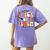 Trick Or Teach Retro Groovy Halloween Teacher Women's Comfort Colors T-Shirt Back Print Violet
