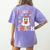 Trick Or Teach Teacher Groovy Ghost Halloween Teacher Women's Comfort Colors T-Shirt Back Print Violet