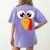 Turkey Face Halloween Costume Thanksgiving Teacher Nurse Women's Comfort Colors T-Shirt Back Print Violet Turkey Face Halloween Costume Thanksgiving Teacher Nurse Women's Comfort Colors T-Shirt Back Print Violet