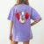 Valentine's Day Boston Terrier Dog Women's Comfort Colors T-Shirt Back Print Violet