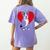 Valentine's Day Boston Terrier Lover Women's Comfort Colors T-Shirt Back Print Violet