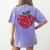 Valentines Day Teacher Hearts Apple Love Teach Women Men Women's Comfort Colors T-Shirt Back Print Violet