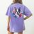Watercolor Floral Boston Terrier Mama Dog Lover Mother's Day Women's Comfort Colors T-Shirt Back Print Violet