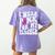 I Wear Pink For My Teacher Breast Cancer Awareness Support Men Women Women's Comfort Colors T-Shirt Back Print Violet