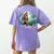 Whimsical Forest Adventures Sasquatch Bigfoot Walking Boston Terrier Dog Lovers Women's Comfort Colors T-Shirt Back Print Violet