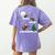 Xmas Lighting Tree Santa Riding Boston Terrier Christmas Women's Comfort Colors T-Shirt Back Print Violet