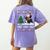 Xmas Tree Lighting Santa Riding Boston Terrier Christmas Women's Comfort Colors T-Shirt Back Print Violet
