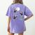 Xmas Tree Santa Riding Boston Terrier Christmas Women's Comfort Colors T-Shirt Back Print Violet