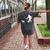 Bigfoot Walking With Bull Terrier Dog Women's Comfort Colors T-Shirt Back Print Pepper