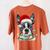 Boston Terrier Dog Santa Christmas Tree Lights Xmas Women's Comfort Colors T-Shirt Back Print Yam