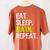Eat Sleep Math Repeat Teacher Lover Women's Comfort Colors T-Shirt Back Print Yam