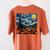Halloween Pumpkin Starry Night Van Gogh Art Teacher Women's Comfort Colors T-Shirt Back Print Yam