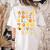 Alphabet Turkey Thanksgiving Costume Preschool Teacher Men Women Women's Comfort Colors T-Shirt Back Print Ivory