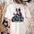 Biker Boston Terrier Dog Riding Motorbike Women's Comfort Colors T-Shirt Back Print Ivory
