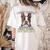 Boston Terrier Brindle Dog Professional Human Trainer Women's Comfort Colors T-Shirt Back Print Ivory