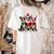 Boston Terrier Christmas Dogs Santa Reindeer Elf Women's Comfort Colors T-Shirt Back Print Ivory