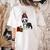 Boston Terrier Christmas T Shirt-Life Is Merrier Premium Tri-Blend Women's Comfort Colors T-Shirt Back Print Ivory