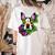 Boston Terrier In Day Of The Dead Sugar Skull Dog Women's Comfort Colors T-Shirt Back Print Ivory
