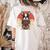 Boston Terrier Dog Japanese Style Samurai Dogs Women's Comfort Colors T-Shirt Back Print Ivory