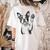 Boston Terrier Dog Raising Paw Idea Men Women Women's Comfort Colors T-Shirt Back Print Ivory
