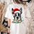 Boston Terrier Dog Santa Christmas Tree Lights Xmas Women's Comfort Colors T-Shirt Back Print Ivory