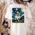 Boston Terrier Dog Starry Night Painting Women's Comfort Colors T-Shirt Back Print Ivory