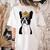 Boston Terrier Dog Wearing Crown For Men Women Girls Kids Women's Comfort Colors T-Shirt Back Print Ivory