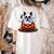 Boston Terrier Ghost Boo Halloween Kids Women's Comfort Colors T-Shirt Back Print Ivory