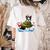 Boston Terrier Merry Christmas Tree Lights Dog X-Mas Dogs Women's Comfort Colors T-Shirt Back Print Ivory