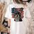 Boston Terrier Patriotic 4th Of July USA American Flag Women's Comfort Colors T-Shirt Back Print Ivory