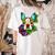 Boston Terrier In Red Day Of The Dead Sugar Skull Dog Women's Comfort Colors T-Shirt Back Print Ivory