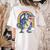 Boston Terrier Riding Dinosaur T-Rex Boys Kids Rainbow Women's Comfort Colors T-Shirt Back Print Ivory