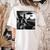 Boston Terrier Graphic Selfie With UFOs Weird Aliens Women's Comfort Colors T-Shirt Back Print Ivory
