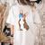 Brindle Boston Terrier Dog Patriotic Shirt USA Flag Women's Comfort Colors T-Shirt Back Print Ivory