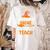 My Broom Broke So Now I Teach Halloween Teacher Women's Comfort Colors T-Shirt Back Print Ivory