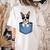 Cute Pocket Boston Terrier Lover Dog Mom Women's Comfort Colors T-Shirt Back Print Ivory
