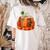 Fall Book Autumn Reading Teacher Halloween Pumpkin Season Women's Comfort Colors T-Shirt Back Print Ivory