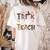 Fall Holiday Themed Thanksgiving Halloween Teacher Trick Or Women's Comfort Colors T-Shirt Back Print Ivory