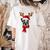 Family Matching Reindeer Xmas Boston Terrier Christmas Women's Comfort Colors T-Shirt Back Print Ivory